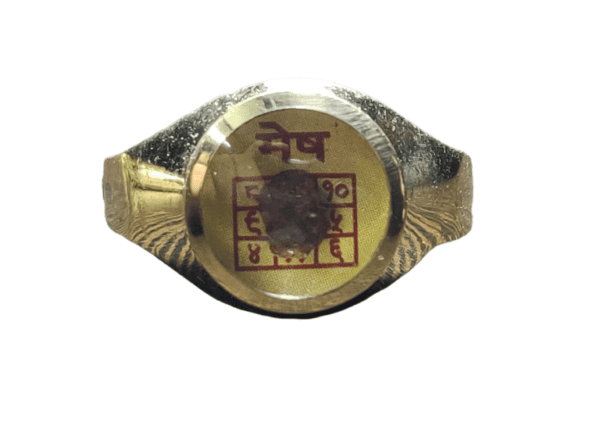 Aries (Mesha-मेष) Rashi(राशि) Asthdhatu(अष्टधातु) Ring(रिंग) with Rudraksh(रुद्राक्ष)