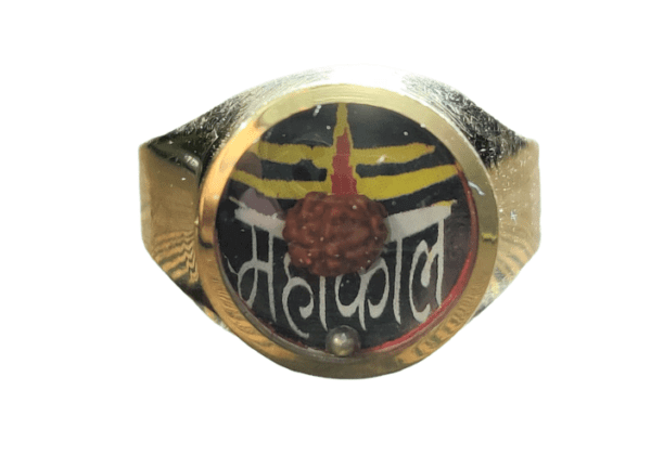 Ashtadhatu(अष्टधातु) High Quality Mahakal(महाकाल) Ring With Rudraksh(रुद्राक्ष) And Mercury(पारा)