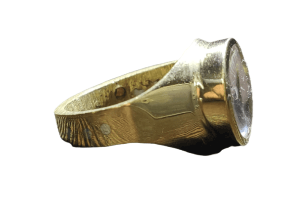 Ashtadhatu(अष्टधातु) High Quality Shivling(शिवलिंग) Ring With Double Rudraksh(रुद्राक्ष), Shankh(शंख) And Mercury(पारा) - Image 2