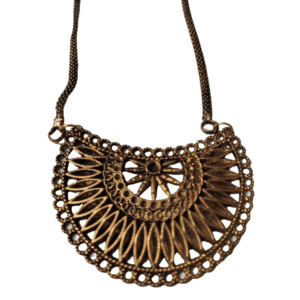 High Quality Metal Gold Plated Pendant With Chain | Size 60x35 mm