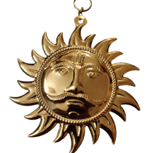Gold Plated Metal Surya(सूर्य) Yantra(यन्त्र) , Size-17 cm