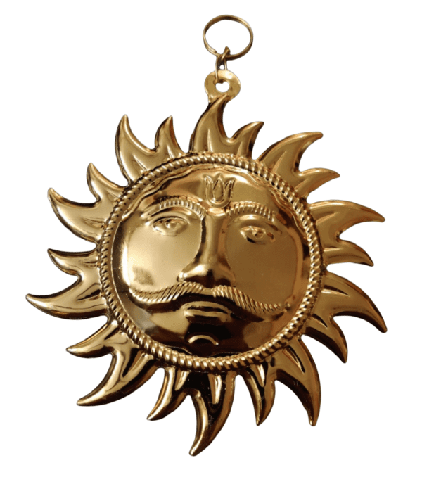 Gold Plated Metal Surya(सूर्य) Yantra(यन्त्र) , Size-17 cm