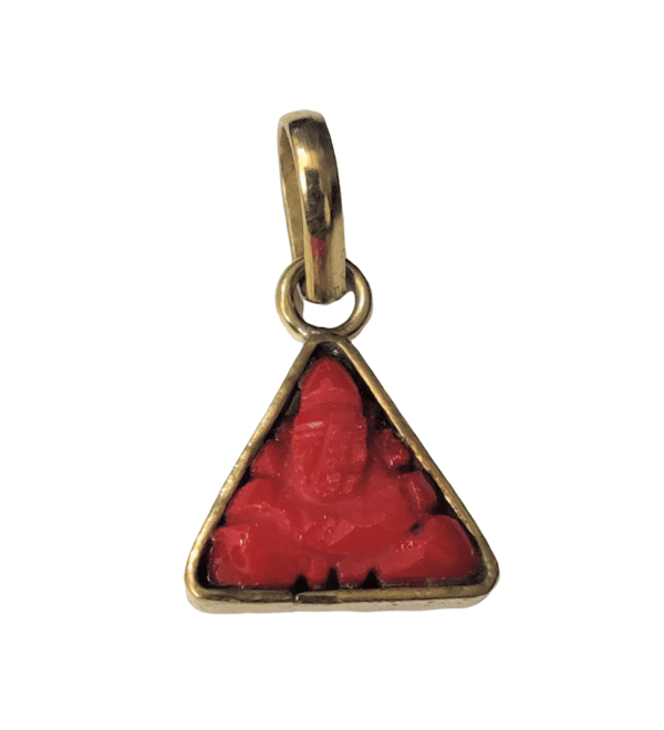Coral Munga Ganesh Locket (मूंगा गणेश लॉकेट)