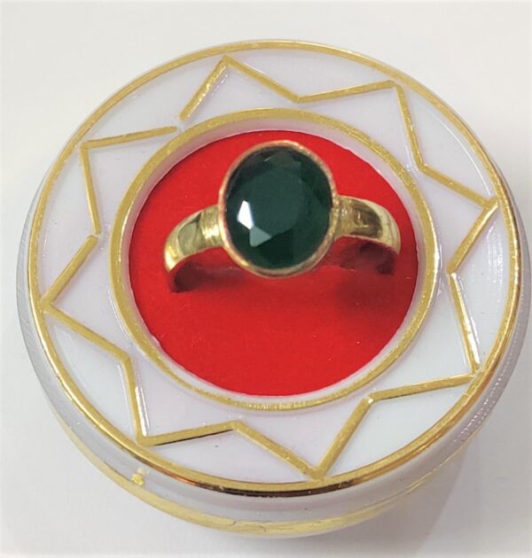 Panna Ratna(पन्ना रत्न) Ring In Brass | Size- Adjustable
