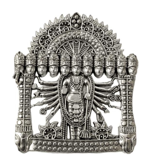 High Quality German Silver Zinc Alloy Oxidized Vishnu Dashavtar Pendant | Size 50x60 mm