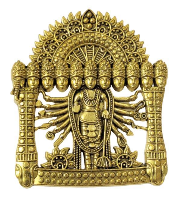 High Quality German Silver Gold Plated Vishnu Dashavtar Pendant | Size 50x60 mm