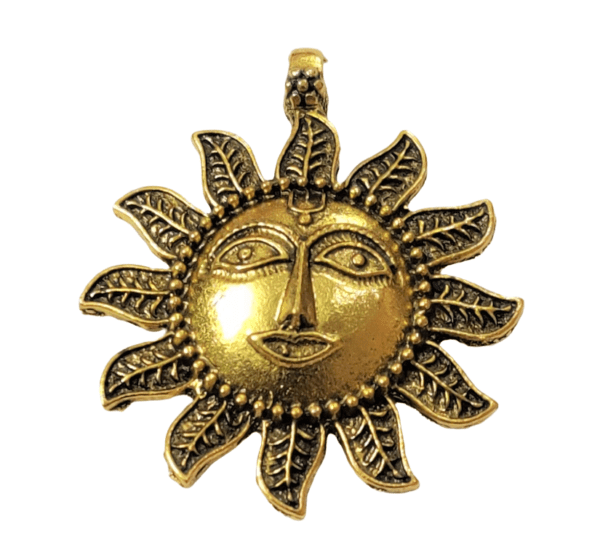 High Quality German Silver Oxidized  Zinc Alloy Sun Pendant | Size  45X54 mm