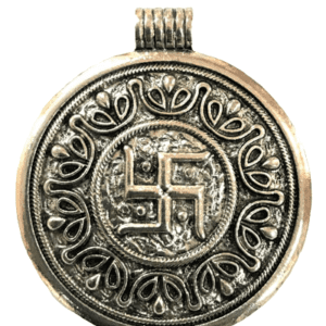High Quality German Silver Oxidized Swastik Pendant | Size 55x50 mm