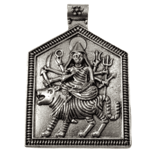 High Quality German Silver Durga Pendant |  Size 64X44 mm