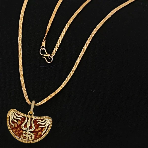 Rudraksha Om(रुद्राक्ष ॐ) Pendant Brass - Image 2