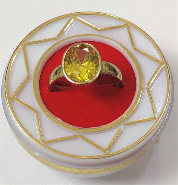 Topaz Ratna(टोपाज़ रत्न) Ring In Brass | Size- Adjustable