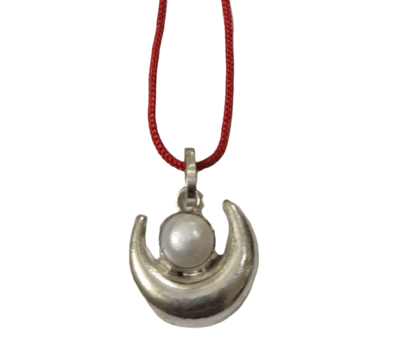 German Silver Chand Moti Pendant