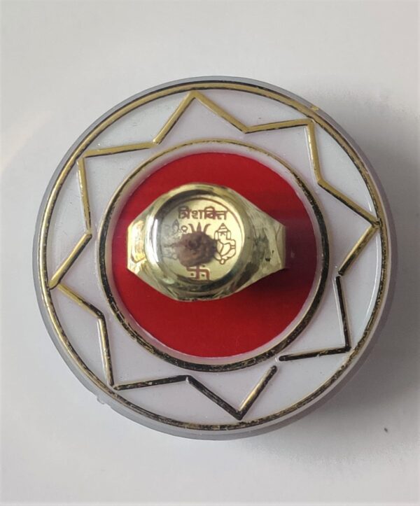 Ashtadhatu(अष्टधातु) High Quality Trishakti(त्रिशक्ति) Ring With Rudraksh(रुद्राक्ष)