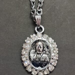 High Quality Metal American Diamond Sai Baba Pendant With Chain | Size 30x20 mm