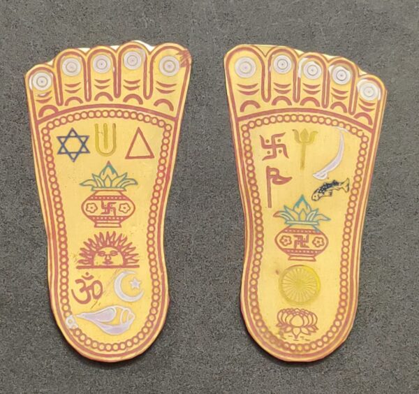 Ashthdhatu Charan Paduka (अष्टधातु चरण पादुका) | Size 60 mm