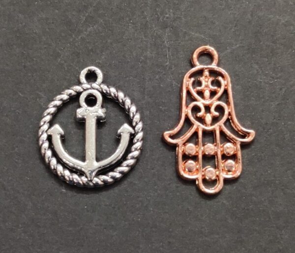 German Silver Metal Peace And Hamsa Fatima Hand Combo Pendant