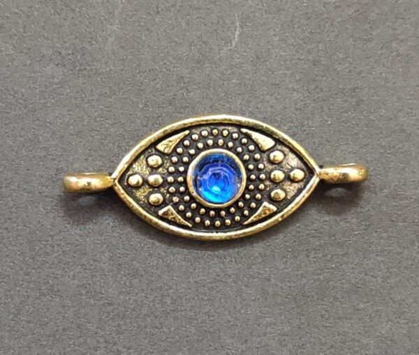 High Quality Metal Gold Plated Evil Eye Pendant | Size 28x11 mm