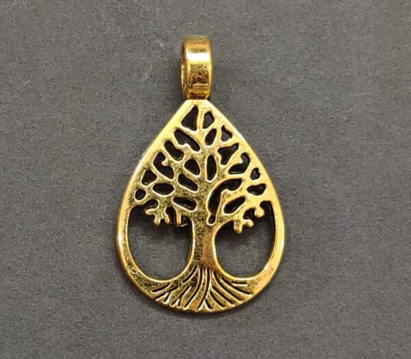 Life Tree Metal Golden Pendant | Size 35x20 mm