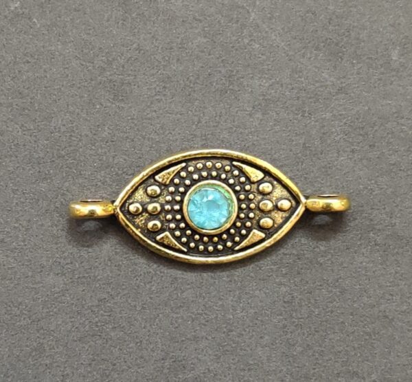 High Quality Metal Gold Plated Evil Eye Locket | Size 28x11 mm