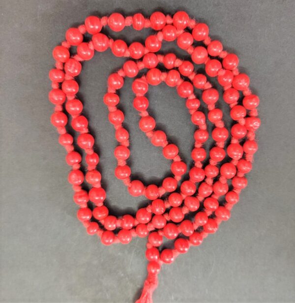 Rounded Munga Mala(मूंगा माला) | 108 Beads | Bead Size 5 mm - Image 2