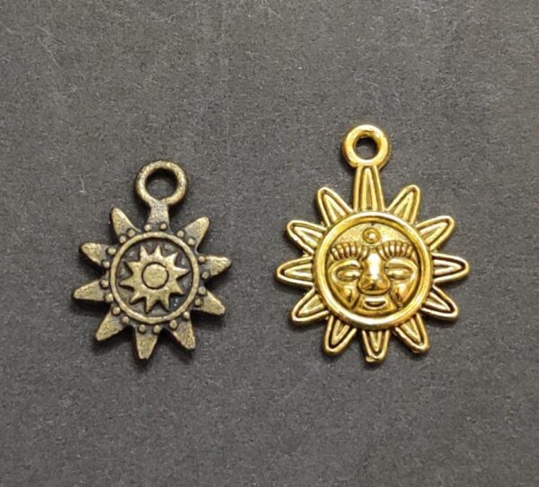 German Silver Gold Plated Metal Sun Combo Pendant