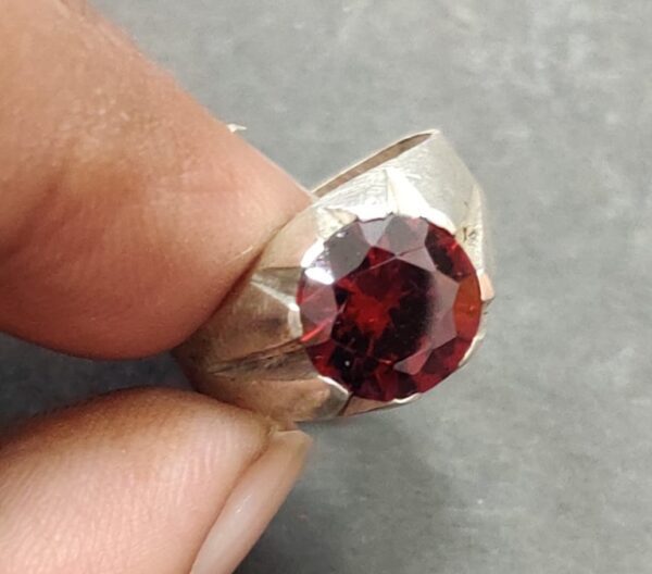 Red AD Zircon Brass Ring With Silver Coating(रेड जिरकॉन रिंग)