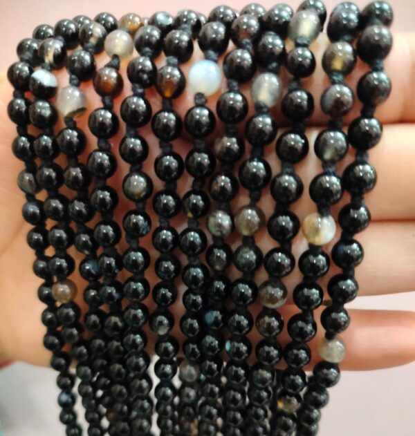 Sulemani Hakik Mala Black (सुलेमानी हकीक माला )- Bead Size- 6 mm