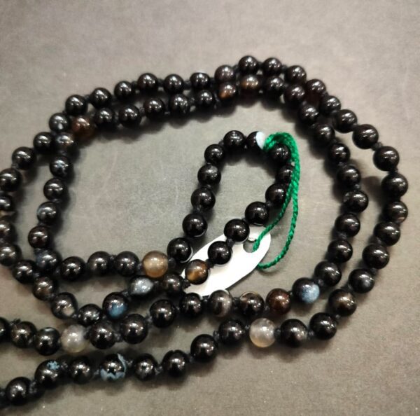 Sulemani Hakik Mala Black (सुलेमानी हकीक माला )- Bead Size- 6 mm - Image 2