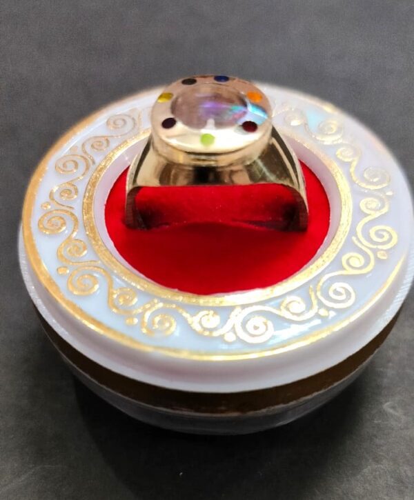 High Quality Ashthdhatu Shivling Ring With Shankh - Image 2