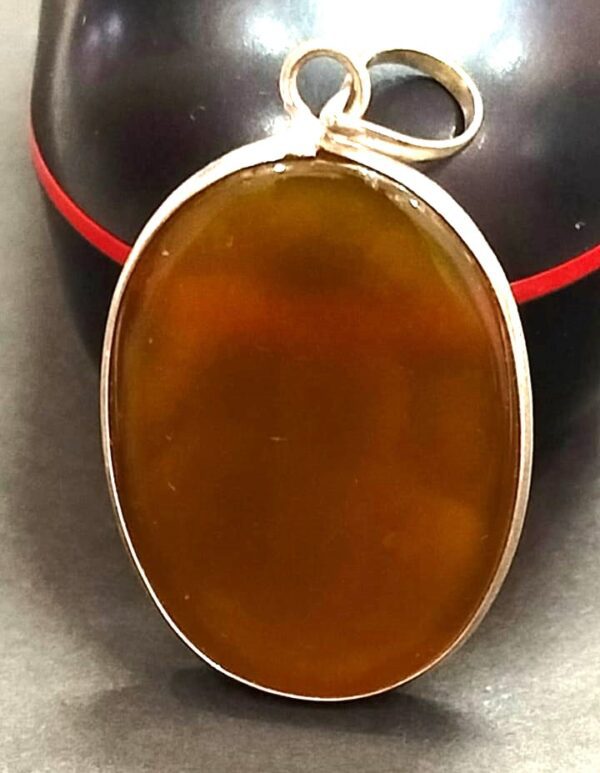 Big Size Hakik Stone Pendant In Brass(हकीक स्टोन) | Weight 27.90 carat