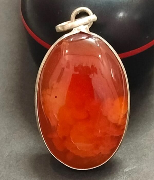 Big Size Hakik Stone Pendant In Brass(हकीक स्टोन) | Weight 40.40 carat