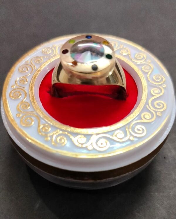 Ashthdhatu Shri Yantra Ring With Shankh(अष्टधातु श्रीयन्त्र शंख रिंग ) - Image 2