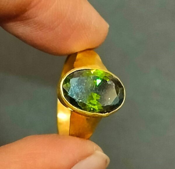 Dark Green AD Ring In Brass