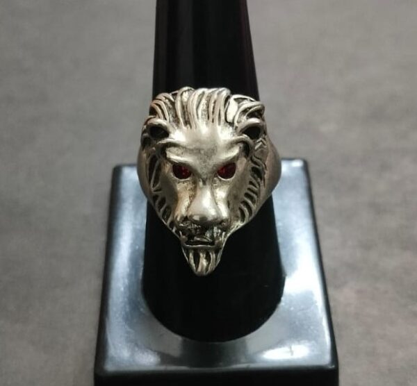 Heavy Quality German Silver Lion Headed Ring