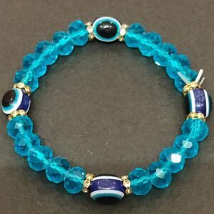 Evil Eye Nazar Raksha Kavach Blue Crystal Bracelet ( नज़र रक्षा कवच ब्लू क्रिस्टल ब्रेसलेट)