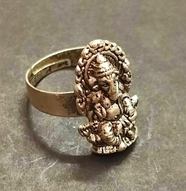 German Silver Ganesh Ring(जर्मन सिल्वर गणेश रिंग) | Size- Adjustable