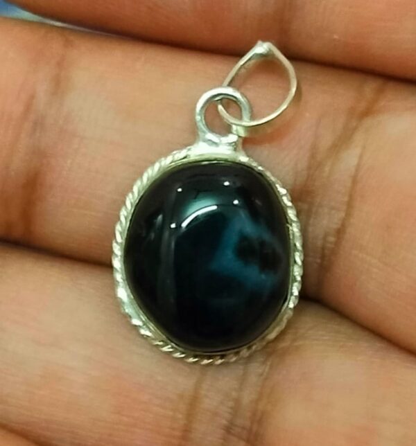 Silver Polished Brass Hakik Stone Locket 1(हकीक स्टोन लॉकेट)