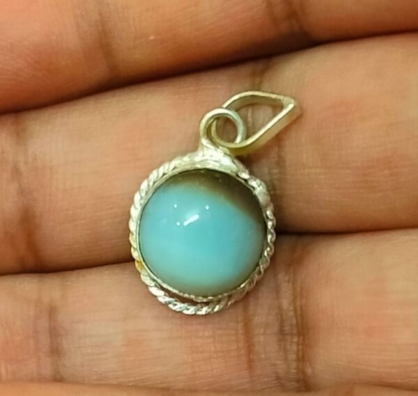 Silver Polished Brass Hakik Stone Locket 41(हकीक स्टोन लॉकेट)