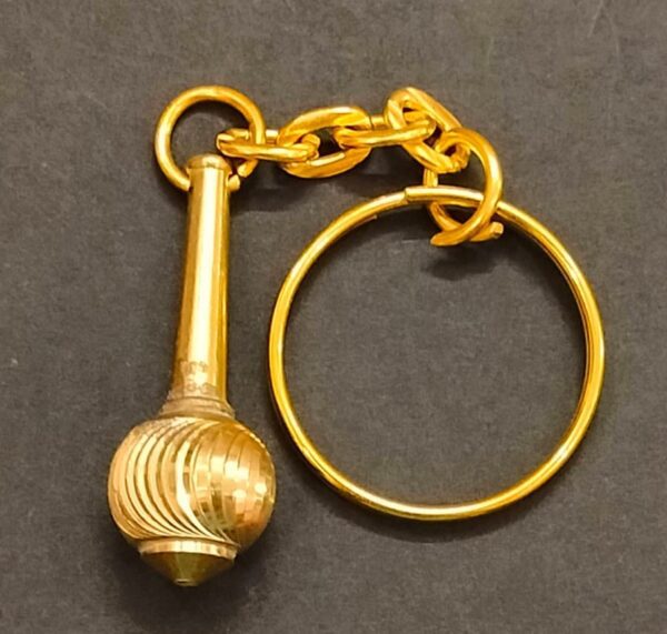 Heavy Hanuman Gada Keyring Brass(पीतल हनुमान गदा कीरिंग) | Weight 15 gm | Gada Size 35 mm