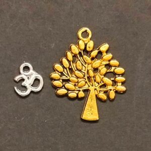 German Silver Mini Om Locket, Money Tree Locket Brass , Size- 29 mm