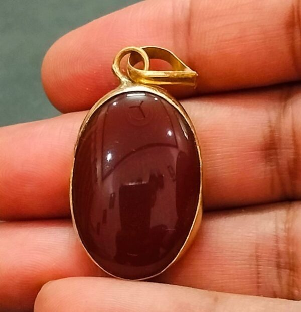 High Quality Panchdhatu Big Size Hakik Stone Locket(पंचधातु हकीक स्टोन लॉकेट), Size 9.30 g