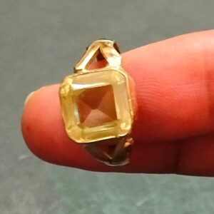 High Quality Panchdhatu Topaz Stone Ring(पंचधातु टोपाज स्टोन रिंग), Size 5.96 g