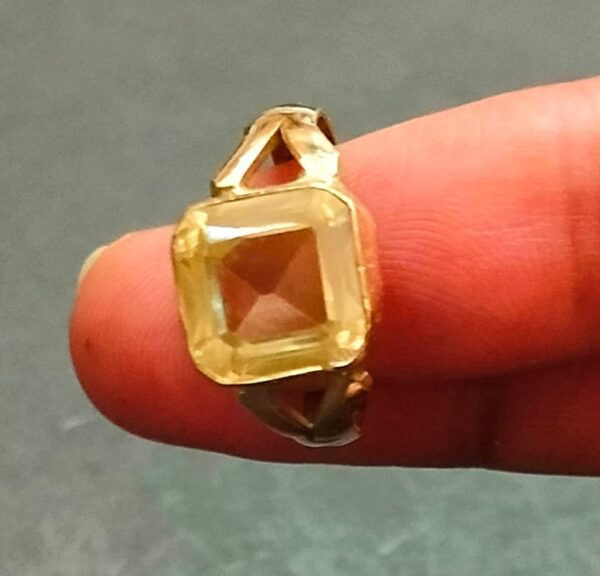 High Quality Panchdhatu Topaz Stone Ring(पंचधातु टोपाज स्टोन रिंग), Size 5.96 g