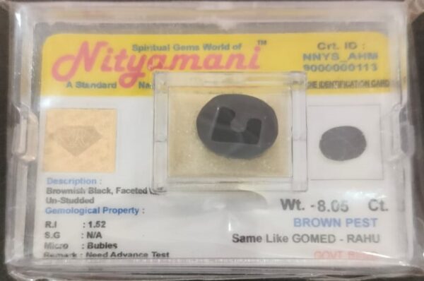Certified Brown Pest Same Like As Gomed, Weight 8.05 carat - Image 2