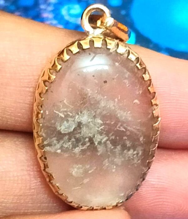 Big Size Sphatik Stone Locket Brass (स्फटिक स्टोन लॉकेट ब्रास) Weight 33.75