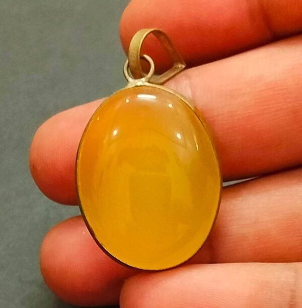 Big Size Hakik Stone Locket Brass(हकीक स्टोन लॉकेट ब्रास) , Weight- 42.70 carat