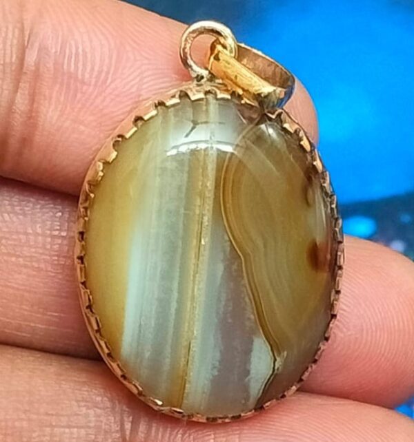 Big Size Panchdhatu Sulemani Hakik Locket(पंचधातु सुलेमानी हकीक लॉकेट), Weight- 41.80 carat